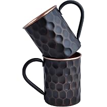 Staglife Tazze In Rame Mosca Mule Nero Con Diamanti Da 16 Oz, Tazze In Rame Autentico Per Mosca Mule Tazze E Tazze In Vero Rame, Set Di 2 Tazze In Rame Massiccio - 10