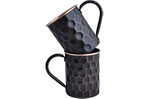 Staglife Black Diamond Moscow Mule - Juego de 2 tazas de cobre y tazas de cobre para mulas de Moscú