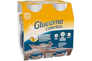 Glucerna Control | Equilibrio Glicemico | Pasto Sostitutivo con Basso Contenuto di Zuccheri| Confezione 4x220 ml, Gusto Caffè