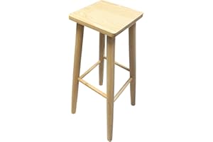 ACAN Tradineur - Taburete Cuadrado Alto de Madera con Patas Redondeadas, banqueta de Barra, Bar y Cocina, 70 x 28 x 28 cm