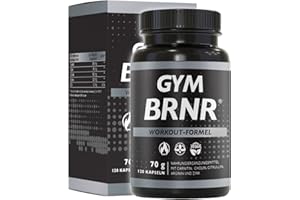 ‎BRNR BRNR GYM BRNR Pre Workout Fitness-Formel mit L-Carnitin, Citrullin, Arginin, Stoffwechsel-Matrix mit Cholin, Aminosäuren Komplex hochdosiert, 120 Kapseln