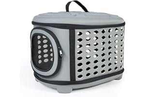 EASY JOY Trasportino per Cani e Gatti, Trasportino Gatto Morbido Confortevole, Gabbietta Morbida per Animali Domestici Ripiegabile, Borsa da Trasporto per Gatti Cani Piccoli (Grigio)