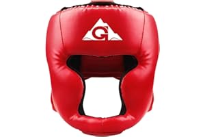 GROOFOO Casco da boxe per bambini e adulti, in pelle PU, casco per boxe, MMA, kickboxing, MMA, muay thai, sparring, arti marziali, karate, taekwondo
