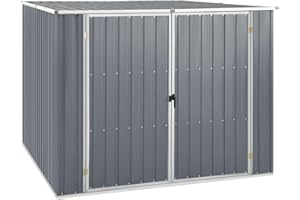 vidaXL Cobertizo de Jardín Paito Casata Casetilla Almacenamiento de Herramienta Almacenaje Exterior Acero Galvanizado Gris 195x198x159 cm