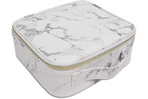GARSUMISS Kit de Maquillaje Neceser Make Up Bolso de Cosméticos Portable Organizador Maletín para Maquillaje Maleta de Makeup Profesional Cuero de la PU(Cuero de Mármol)