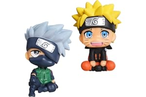 SINWIND Naruto Action Figure, Naruto Gadget, Naruto Figura, 2Pcs Anime Figurina D'Azione Decor Anime Cartoon Model per Home Office Decorazione Action Ornamenti Bambola Regalo per Fan di Anime 8cm (A)