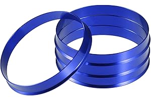 A ABSOPRO Radnaben-Zentrierringe OD 65,1 mm auf ID 63,4 mm Radnaben-Zentrierringe Radsitz-Zentrierungsabstandshalter aus Aluminiumlegierung Blau (Set aus 4 Stück)