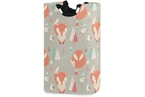 Mnsruu Grand Panier à Linge Rond Pliable en Forme de Renard