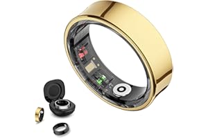 WEYRINICE Smart Ring Health Tracker, Health Rings for Women & Men, No Subscription Required, Long-Lasting Battery Sleep Rings, Fitness & Sleep Monitor Compatible with iOS & Android (Gold, #10)