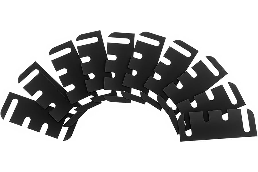 10 PCS Door Hinge Shims, 4 Inch Adjustable PVC Door Shims for Quick Doors Alignment, Hinge Repair Kit, Black