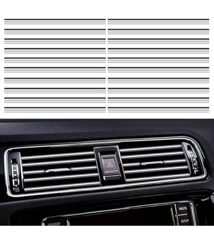 20 Stück Auto Lüftungsgitter Streifen - Chrom Dekoration Für Klimaanlagen Schlitze, DIY Innenraum