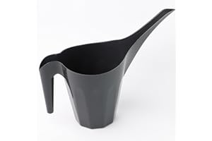 DIVCHI Small Watering Can With 1.25L Capacity Long Spout Indoor & Outdoor Water Jug Pot For House Plant Garden Flower (Black)