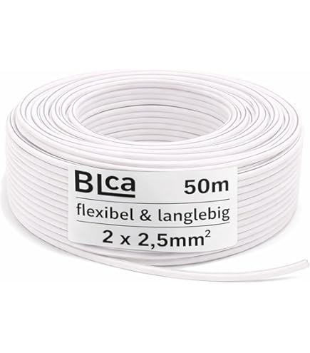 Câble Enceinte Manax 2x1,50 Mm² – Blanc – 50 Mètres – Haute Performance – Qualité Supérieure