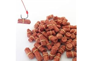 Lionina Pêche Appât Granulés de Pellets, Rouge à la Carpe Forte Odeur Protéines de blé appâts Pêche appâts Leurres de pêche avec Bande élastique, 60 G