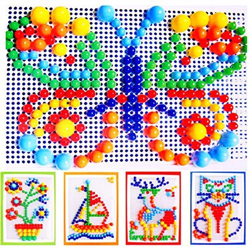 Itian 296 Pezzi Fungo del Chiodo Puzzle Pegboard con 6 Colori per i Bambini i Giocattoli in Anticipo Educativi