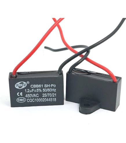 Iberiabafer Condensatore Premium CBB61 SH 1.2uF 450 V AC ±5% 25/70/21 50/60 Hz Avviamento e Funzionamento per Aria Condizionata - Ventilatore - Lavatrice - Pompa dell'acqua ed Estrattore d'aria