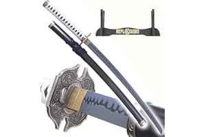 REPLIKSWORD Devil May Cry 5 Katana en Bois Sabre Yamato Katana Vergil Epee Sparda Replique Cosplay + Presentoir Inclus