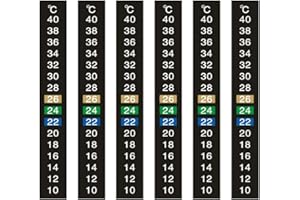 XPEX 6 Stück Wassertemperatur Aufkleber, Induktion Selbstklebendes Aquarium Thermometer, Digitales Aquarium-Thermometer, Geeignet Für Die Haltung Von Schildkröten, Reptilien Und Zierfischen(10-40°)