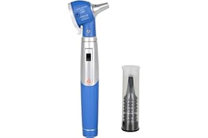 HEINE - Otoscopio F.O. LED MINI 3000, in confezione con 5 specula monouso, blu