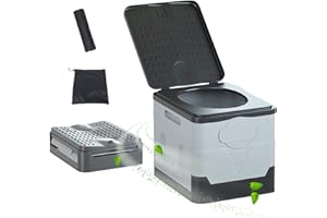 RUYI Przenośna toaleta kempingowa, stabilna do 150 kg, przenośna toaleta, składana, 32 x 27 x 30 cm, kompaktowa toaleta na wędrówki, kemping, podróż, łódź, do ogrodu