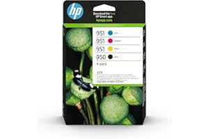 ‎HP HP 950/951 (6ZC65AE) Multipack Original Druckerpatronen 1xBlau, 1xRot, 1xGelb, 1xSchwarz für HP OfficeJet Pro 251, 276, 8100, 86xx, HP Officejet Pro 8600 Plus e-All-in-One