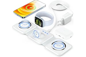 ORSHINAL Mag-Safe Ladestation Apple Watch und iPhone Faltbar Wireless Charger Apple magsafe 3 in 1 ladestation Apple mit iPhone 16 15 14 13 12 Pro Max Plus Travel Charging Station Für Apple Watch & Air Pods