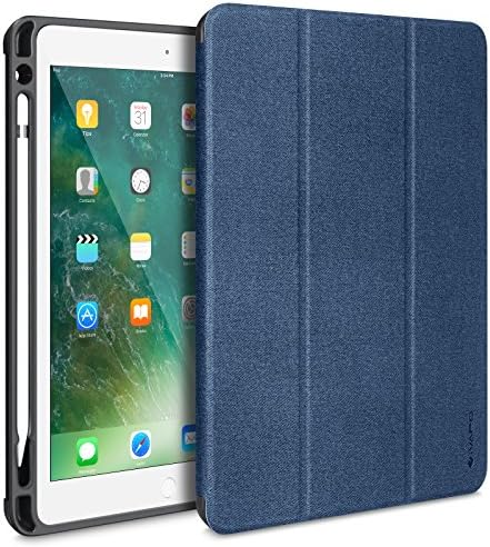 iVAPO PU Leather Case for iPad Pro 9.7 (2016 Release) with Pencil Holder Slim Cover for iPad Pro 9.7 with Stand Feature Auto Sleep/Wake Smart Case (Blue)