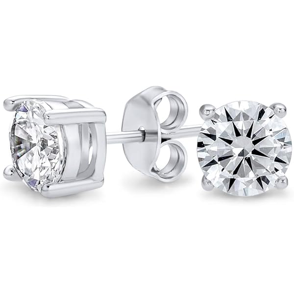 Orecchini A Perno Rotondi In Zirconi Rotondi Da 6 Mm, Realizzati - Foto 5