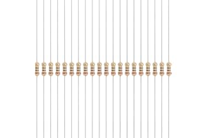 YOKIVE 200 Pcs 1/4W (0.25 Watts) 20 Ohm 5% Carbon Film Resistor, Carbon Film Single Fixed Resistor | Great for DIY Electronic Devices, Circuit Boards, Sensors