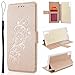 Produktbild SMART LEGEND Lederhülle für Sony Xperia XZ Ledertasche Hülle Gold Drucken Weinstock Muster Schutzhülle Premium PU Leder mit Handschlaufe Flip Case Protective Cover Innere Weiche Silikon Bookcase Handy Tasche Schale mit Kartenfächer Magnetverschluß Standfunktion Etui