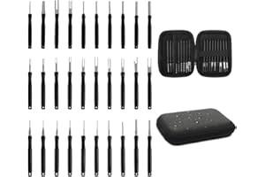 UNPOTEN Pin Tool 30 Pieces, Pin Tool Car Set, Terminal Removal Pin Tool, Car Cable Plug, Terminal Removal Tool Set with Box for Most Connectors Terminals (Black)