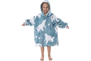 Kuceng Kids Oversized Hoodie, Cute Animal Snuggle Hoodie Kids – Soft & Warm Oversized Blanket Hoodie Kids, Fleece Wearable Blanket for Girls & Boys 3-6 yrs