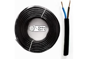 FABBRICA CAVI ELETTRICI ELETTRO CAVI K ® ELETTRO CAVI K - CAVO H07RN-F 2x1,5 mm² BIPOLARE 2 POLI NEOPRENE SUPER FLESSIBILE RESISTENTE ALL'ACQUA DA ESTERNO 10 METRI