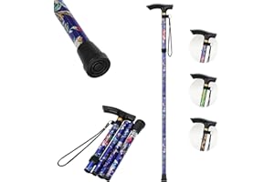 NCS35® Adjustable Folding Walking Stick for Women & Men Lightweight Collapsible Mobility Aid with Pivot Tip, Comfortable Grip, and Anti-Slip Design Ideal for Travel