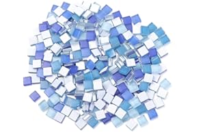 SUPVOX Colorful Glass Mosaic Tile 300Pcs Royal Glass Mosaic Tiles Modern Brick Thread Design Ceramic Tiles