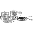 Mauviel M'Cook 5-Ply Polished Stainless Steel 12-Piece Cookware Set With Cast Stainless Steel Handles, Made In France