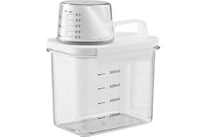 HAOYULUO 1100ML Dispensador detergente lavadora,Dosificador detergente lavadora sellado con Medidor,Dispensador Detergentemultifuncional, Puede utilizar para almacenar suavizante de telas.