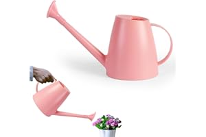 SQAQS Watering Can for Indoor Outdoor Plants, Plastic Watering Can 1.8 Litre Lightweight with Handle for Garden House Flower Bonsai Plant, Detachable Sprinkler, Pinnk