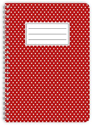 Purepaper | Notebook | 1010 Red with Dots A5 Spiral Pad 60 Sheets Spotted