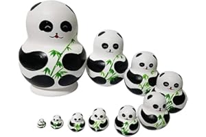 Kitabetty Poupées Russes, 10 /Set Creative Lovely Poupées Gigognes Poupées Russes À La Main Peint Poupée Matryoshka Hêtre Ensemble Jouet pour Enfants