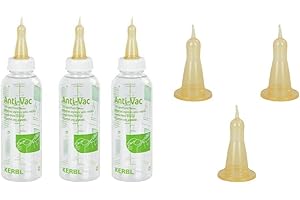 Cajou 3 Aufzuchtflaschen mit 6 Saugern für Lämmer, Welpen größerer Rassen, Wildtiere z.B. Füchse usw