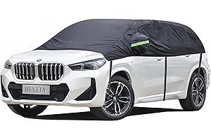 ‎BEXITA BEXITA Wasserdichte Autoabdeckung, halbe Abdeckung, für Windschutzscheibe, vorne und hinten, Schwarz