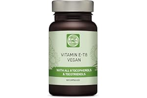 Kala Health Unique Vegan Formula with all 8 Tocopherols and Tocotrienols Vitamin E– 400 IU Contains no PAH’s, Heavy Metals, Contaminants or Preservatives - Certified Sustainable - Hair, Scars and Skin