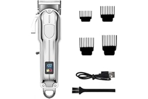 DAILINK Maquina Cortar Pelo Maquinilla de Afeitar Hombre con Pantalla LCD Recortadora de Barba Hombre con Carga USB Type-c Trimmer y Máquina Cortar Pelo para Hombre Cortadora de Pelo con 4 Peines Guía