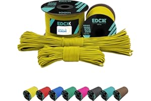 EdcX 2 mm Nylon Paracord 275 (50 y 100 m) - 100% Cuerda de Nailon, Cable de 3 hebras, Cuerda de Nailon de 2 mm en Muchos Colores