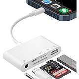 SD-Kartenleser-Adapter für iPhone, 5-in-1-USB-OTG-Kamera-Adapter mit USB-Kamera-Lesegerät und 3,5-mm-Kopfhörerbuchse SD/TF-Do