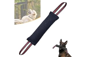 Euyaita Mordedor Perro 30 cm Salchicha Mordida para Perros con 2 Asas Juguetes para Perros de Entrenamiento K9 Dummy Juguete Interactivo para Perros Motivador Canino Resistente (Negro)