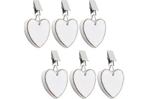 Morobor Tablecloth Weights Clips, 6pcs Heart Shape Stone Table Cloth Weights Metal Clip with Gilt Edge Design for Outdoor Picnic Family Dinner(Gray)
