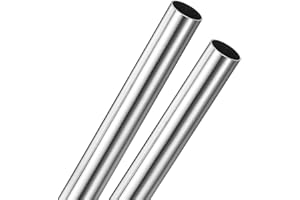 M METERXITY 2-Pack 250mm Tubo de Acero Inoxidable 304, 20mm de Diámetro Exterior 1mm de Espesor de Pared Tubo de Acero Inoxidable sin Soldadura, Tubo Metálico Recto [20x0.04x10In]