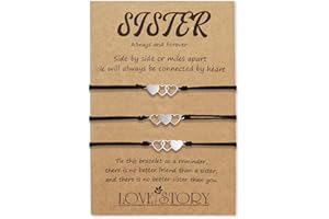 BOCHOI Bracciale sorella Bracciale abbinato al cuore Braccialetti dell'amicizia per la migliore amica Tees Girls Regalo per le relazioni familiari
